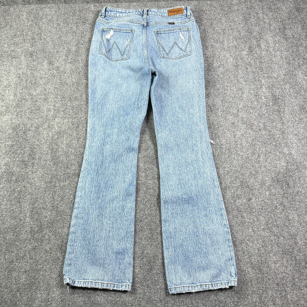 Wrangler High Rise Bold Boot Jeans Womens 10x32 Bootcut Stretch Distressed - Picture 2 of 14